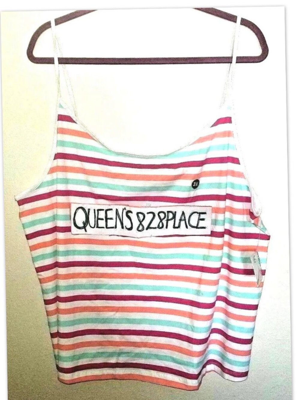 Nwt Women's Plus size 3X Joe Boxer Cami red striped Tank top spaghetti strap